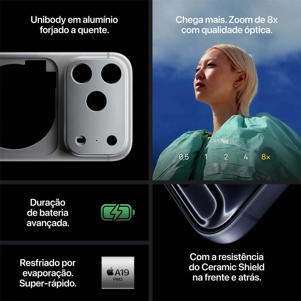 Apple iPhone 17 Pro Max 512GBLaranja-cósmico 6,9” 48MPiOS 5G 4 Apple iPhone 17 Pro Max 512GBLaranja-cósmico 6,9” 48MPiOS 5G - Imagem 4